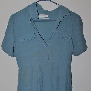 Blue Urban Outfitters Dress Button Up Two Pockets